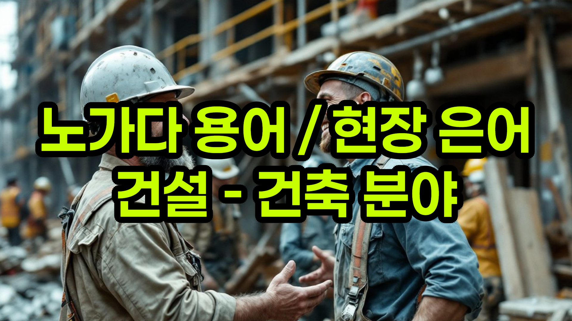 노가다 용어 완전 정복 건설 현장 필수 은어 & 기술 용어 마스터하기
