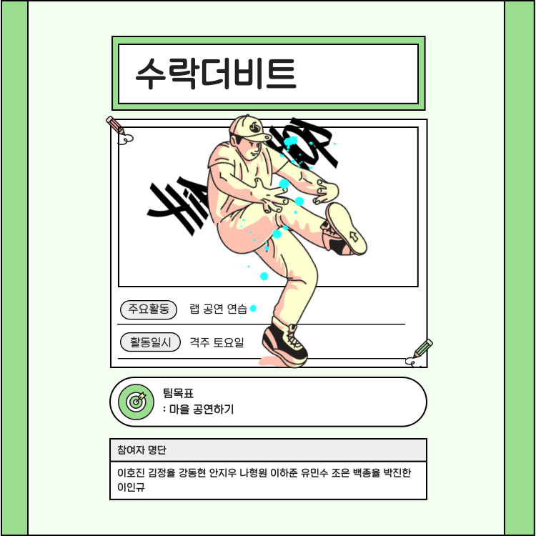 수락더비트, 랩 공연 연습