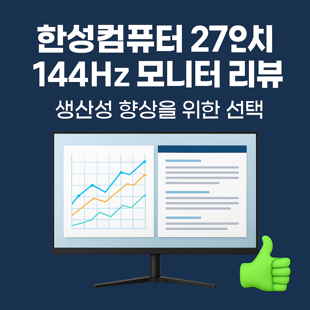 한성컴퓨터 27인치 144Hz 모니터 리뷰