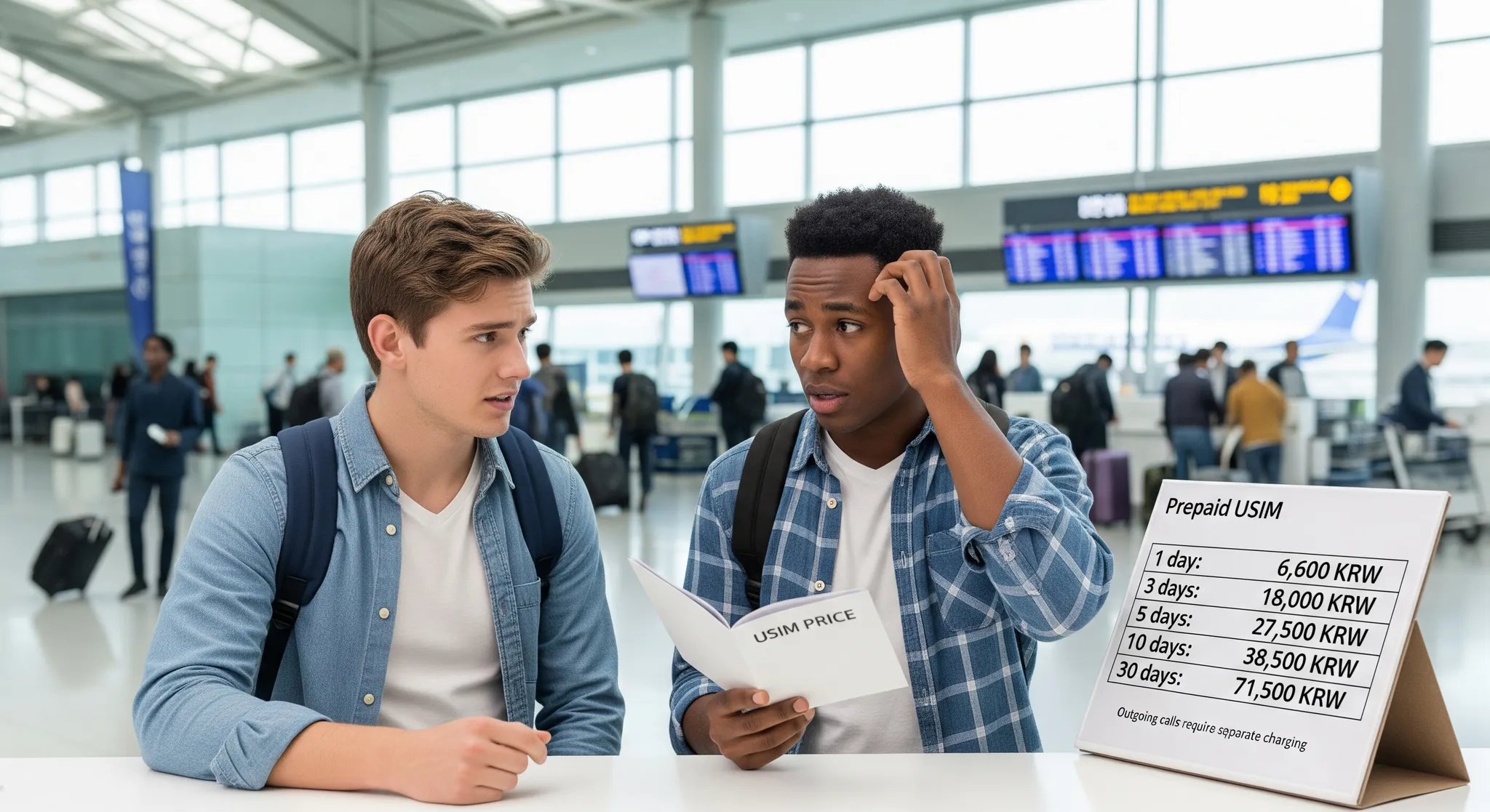 공항 USIM 판매 현장