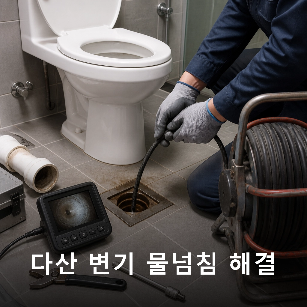 변기에서 물이 넘칠 때, 다산에서 배관 내 이물질 관리 중요성