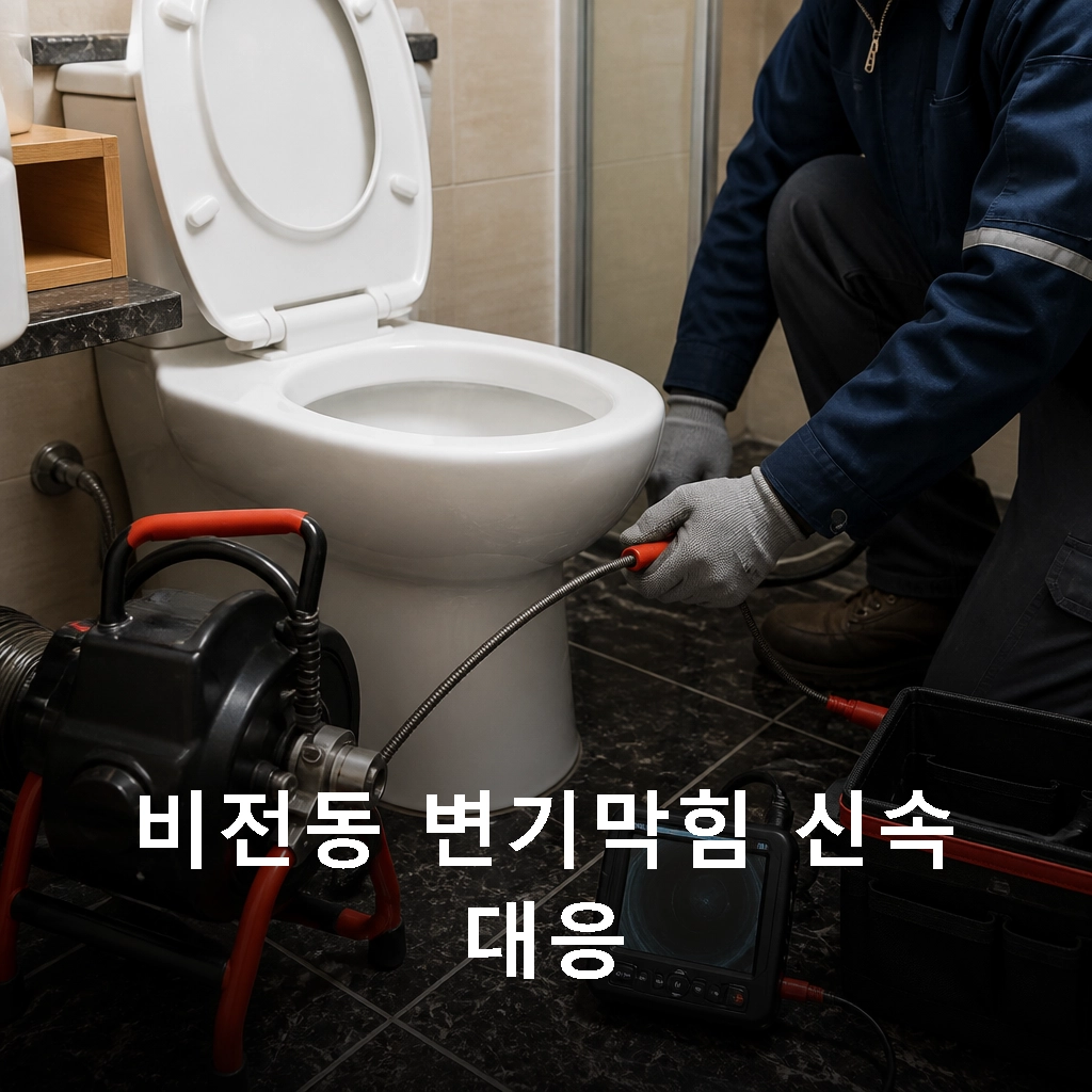 급작스런 변기 막힘과 역류, 비전동에서 신속 대응하기
