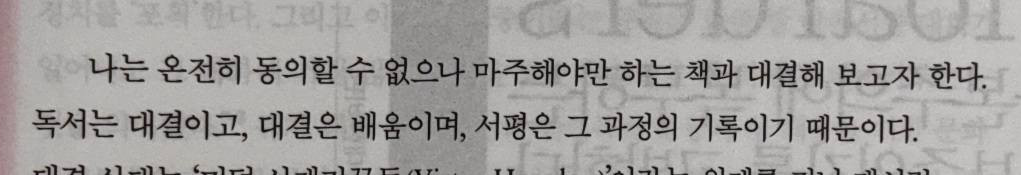 나는 온전히 동의할 수 없으나 마주해야만 하는 책과 대결해 보고자 한다. 독서는 대결이고, 대결은 배움이며, 서평은 그 과정의 기록이기 때문이다.
