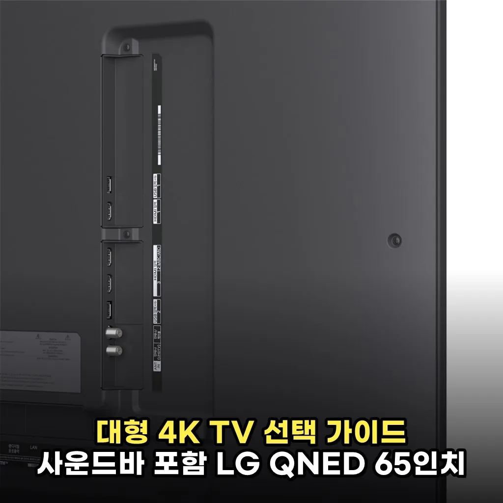 대형 4K TV 선택 가이드 사운드바 포함 LG QNED 65인치 실사용 후기