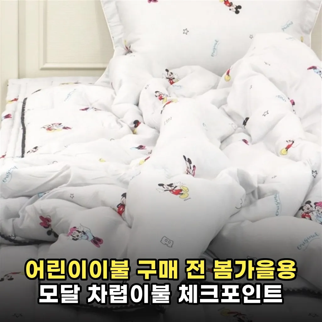 어린이이불 구매 전 봄가을용 모달 차렵이불 체크포인트