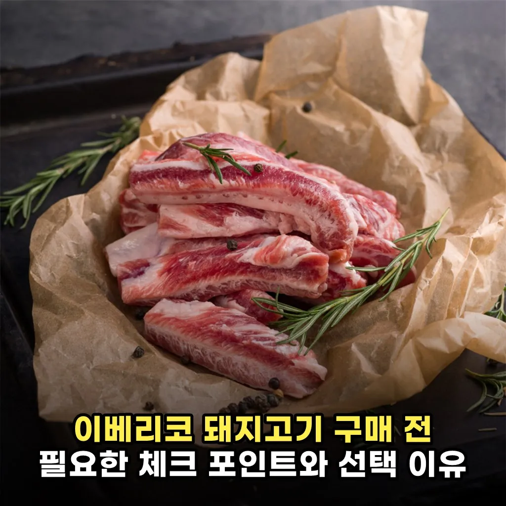 이베리코 돼지고기 구매 전 필요한 체크 포인트와 선택 이유