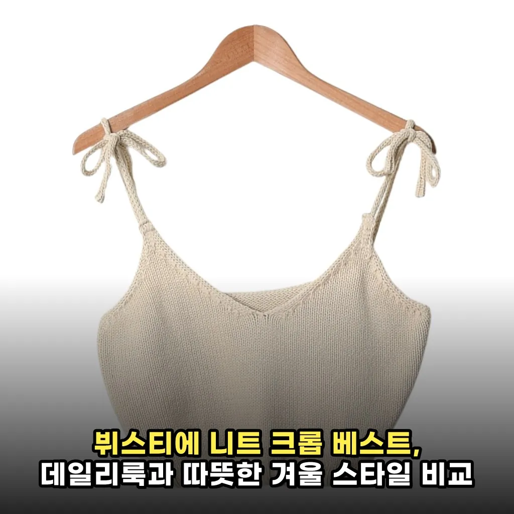 뷔스티에 니트 크롭 베스트, 데일리룩과 따뜻한 겨울 스타일 비교 포인트