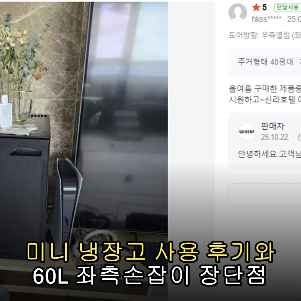 미니 냉장고 사용 후기와 60L 좌측손잡이 장단점