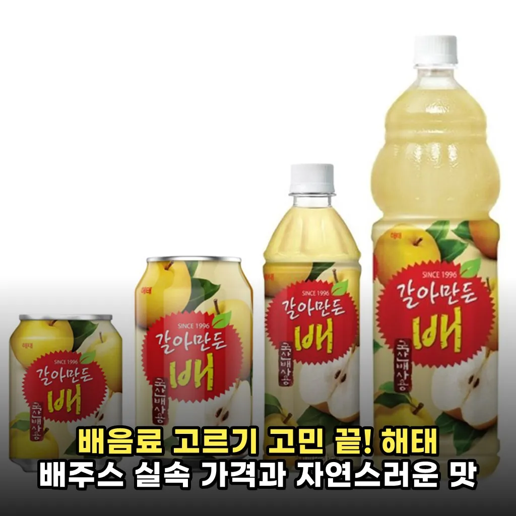 배음료 고르기 고민 끝! 해태 배주스 실속 가격과 자연스러운 맛 장단점 정리