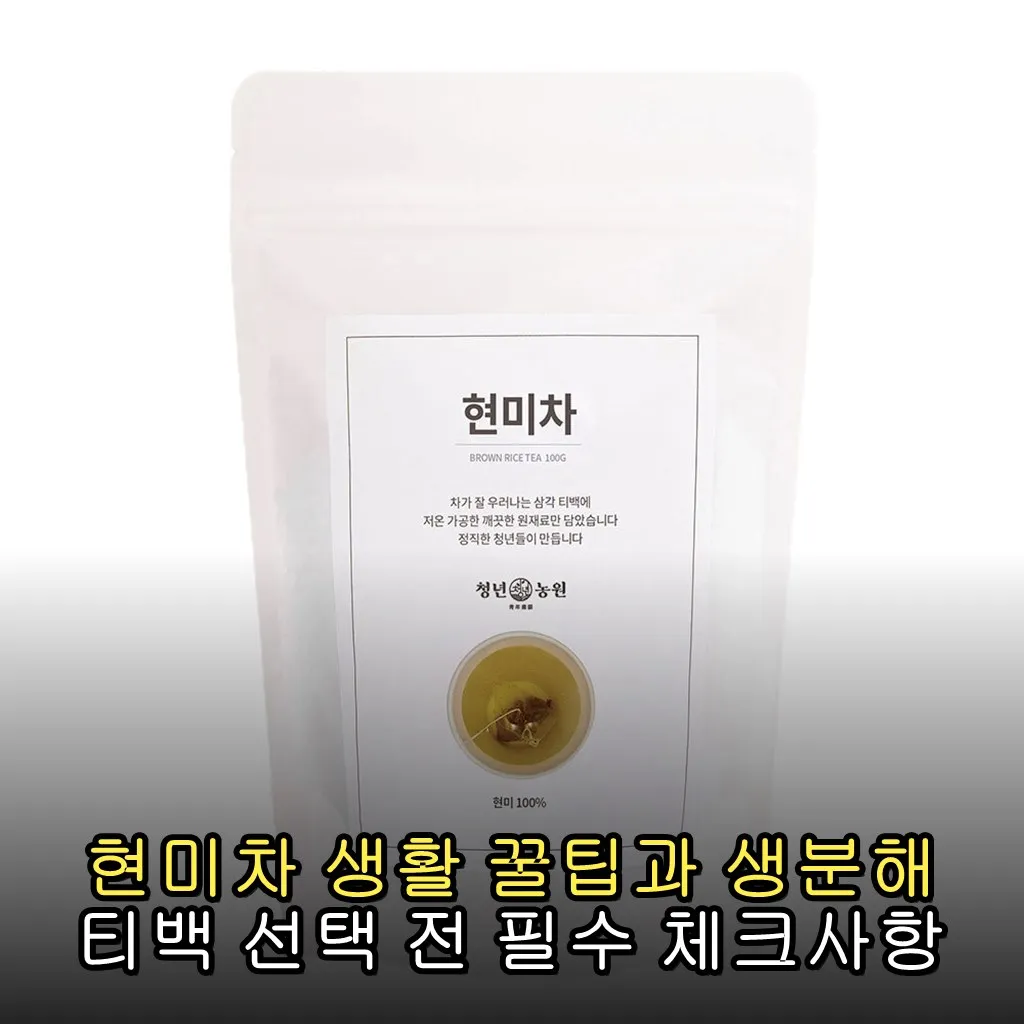 현미차 생활 꿀팁과 생분해 티백 선택 전 필수 체크사항