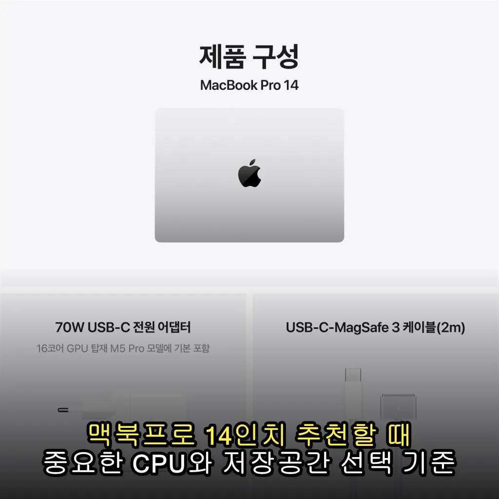 맥북프로 14인치 추천할 때 중요한 CPU와 저장공간 선택 기준