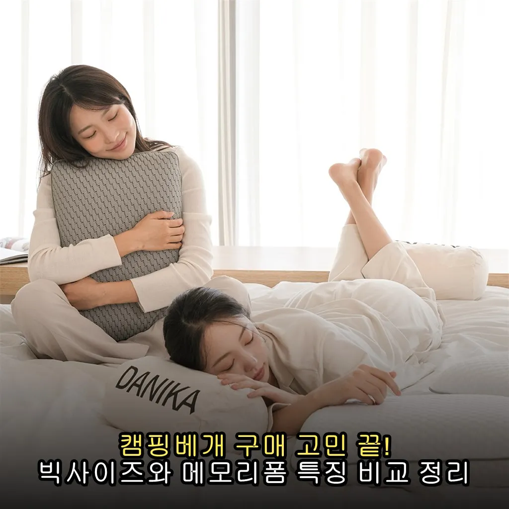 캠핑베개 구매 고민 끝! 빅사이즈와 메모리폼 특징 비교 정리