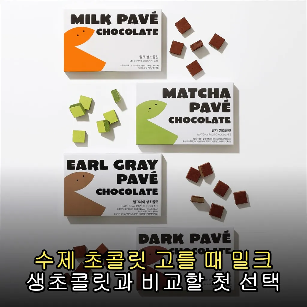 수제 초콜릿 고를 때 밀크 생초콜릿과 비교할 첫 선택