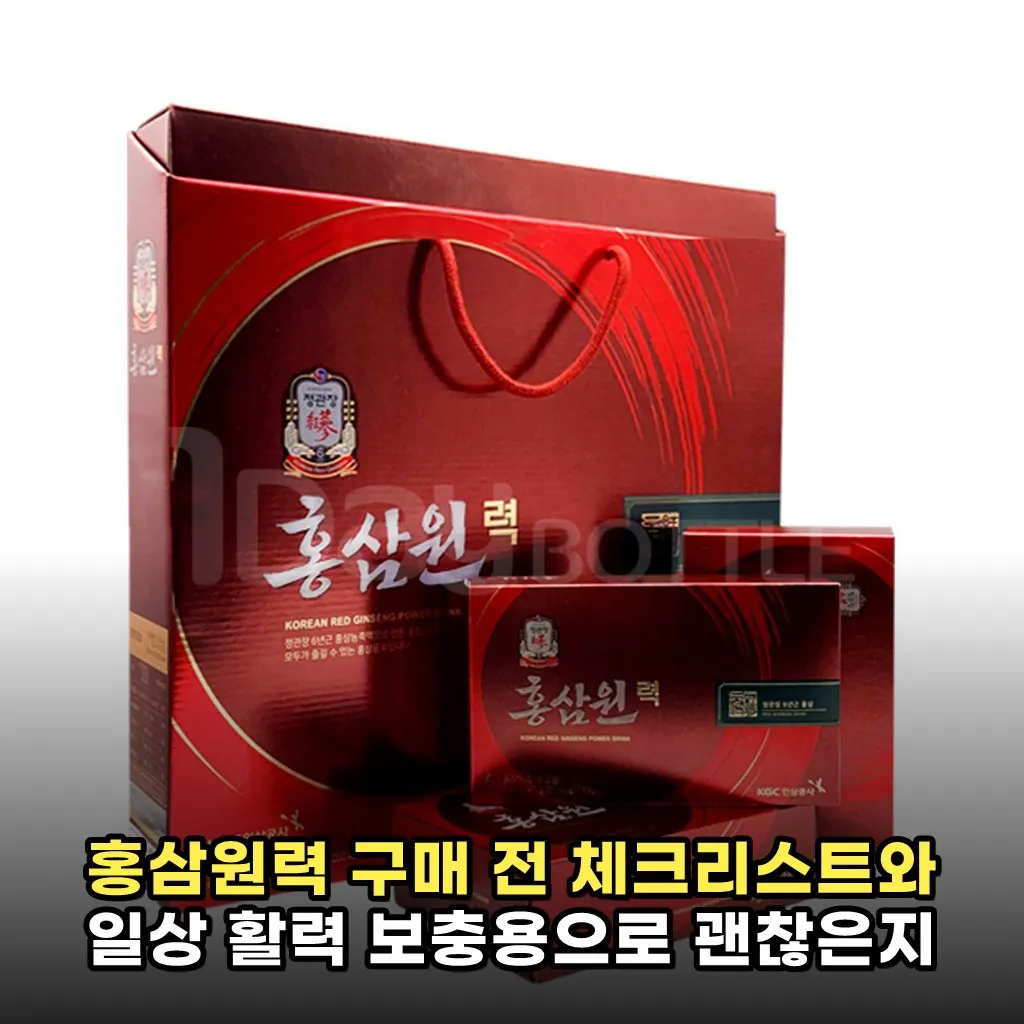 홍삼원력 구매 전 체크리스트와 일상 활력 보충용으로 괜찮은지