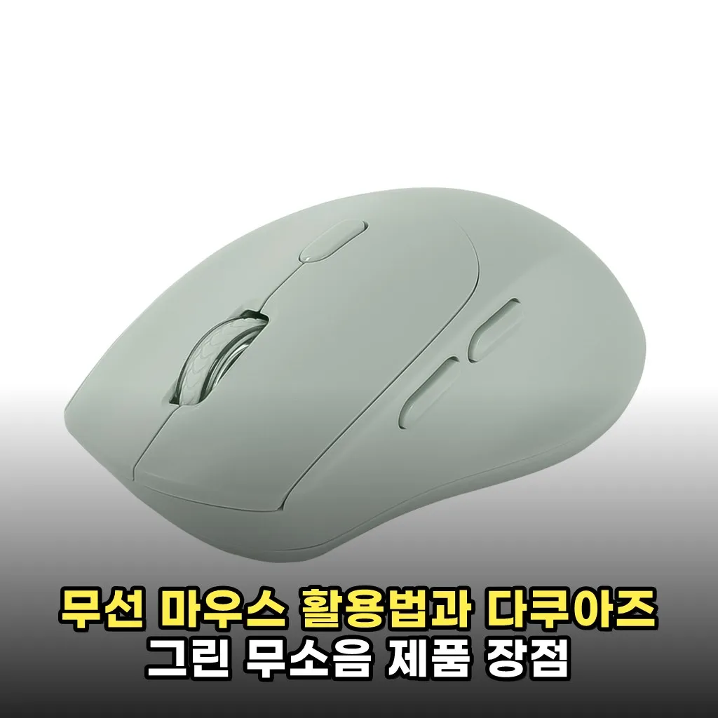 무선 마우스 활용법과 다쿠아즈 그린 무소음 제품 장점