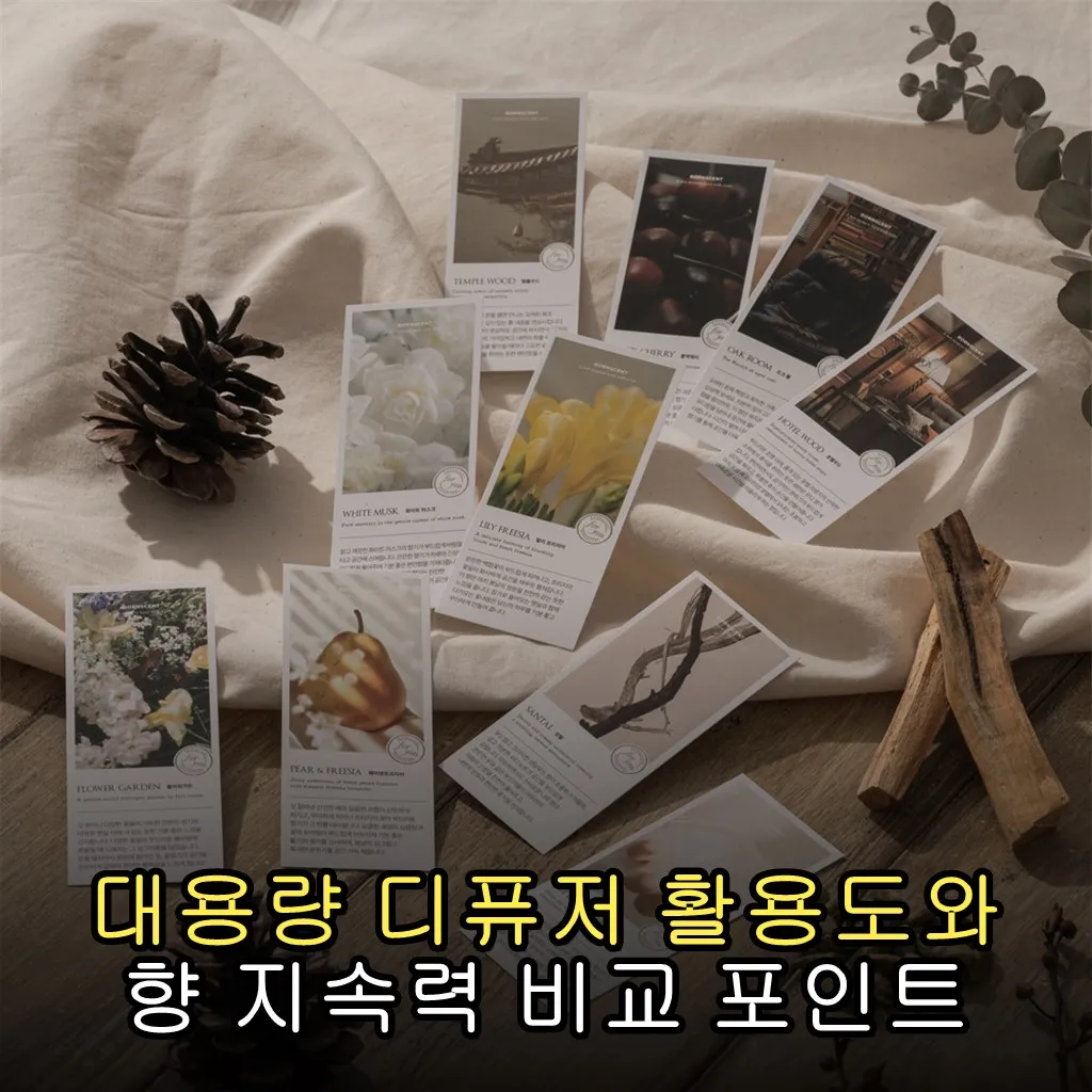 대용량 디퓨저 활용도와 향 지속력 비교 포인트