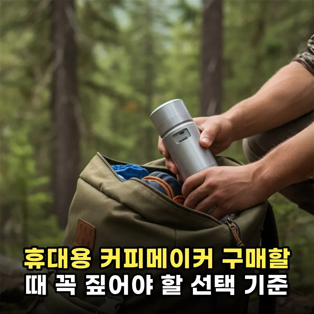 휴대용 커피메이커 구매할 때 꼭 짚어야 할 선택 기준
