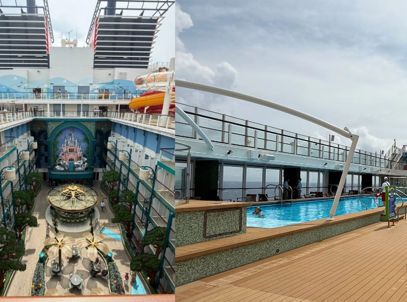 디즈니 크루즈 풀장과 워터파크