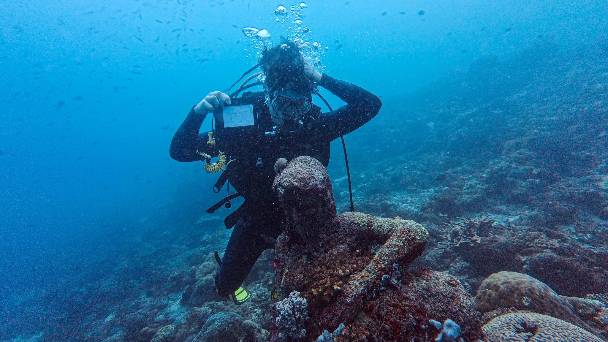 Diver suffers after losing his action camera 액션캠 분신 후 괴로워하는 다이버