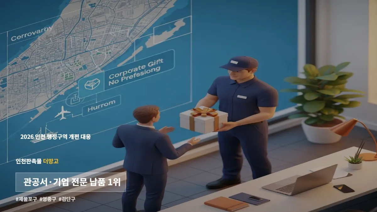 2026 인천 행정구역 개편 기념품 제작 - 제물포구, 영종구, 검단구 출범 공식 홍보물
영종구 신설 기념품 제안 - 인천공항 및 국제도시 특화 프리미엄 기프트 세트
제물포구 원도심 활성화 홍보물 - 인천 판촉물 더망고의 역사 테마 기념품
검단구 출범 축하 사은품 - 스마트 신도시 및 가족 단위 타겟 판촉물 제작