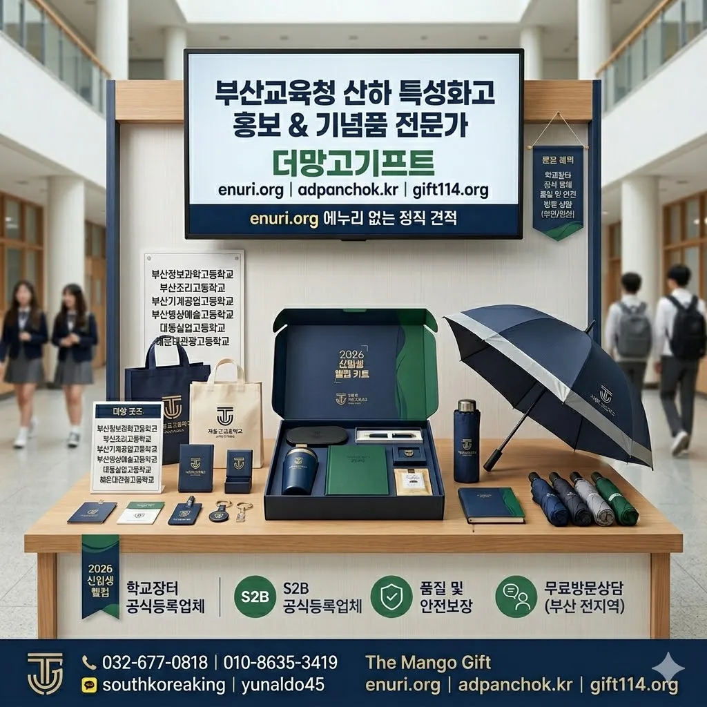 대한민국 1위 양심판촉 더망고기프트 - 부산교육청 산하 특성화고 전용 홍보용품 및 기념품 제작 안내 enuri.org