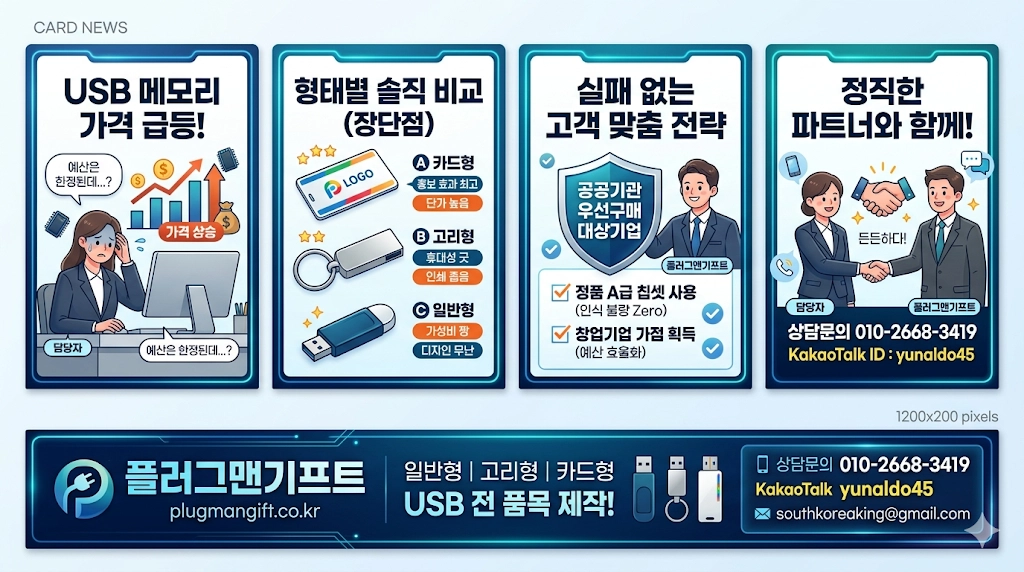 "공공기관 우선구매 대상 창업기업 플러그맨기프트 USB 제작”