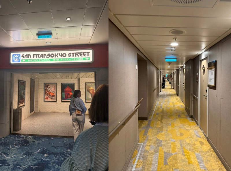 디즈니 크루즈 내부 복도