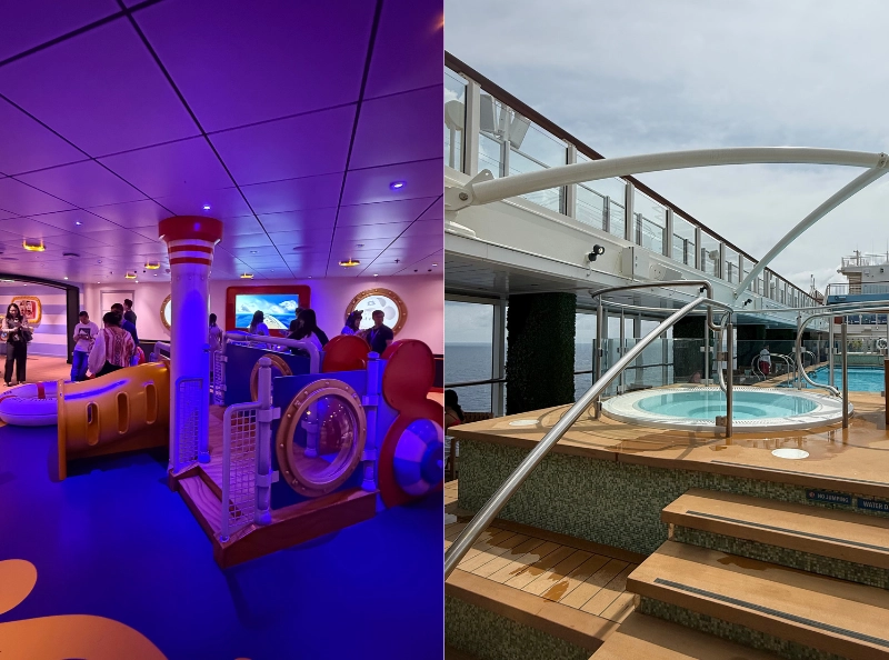 디즈니 크루즈 어린이 공간과 풀장
