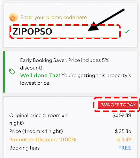 복사된 코드를 할인코드 입력란에 입력.