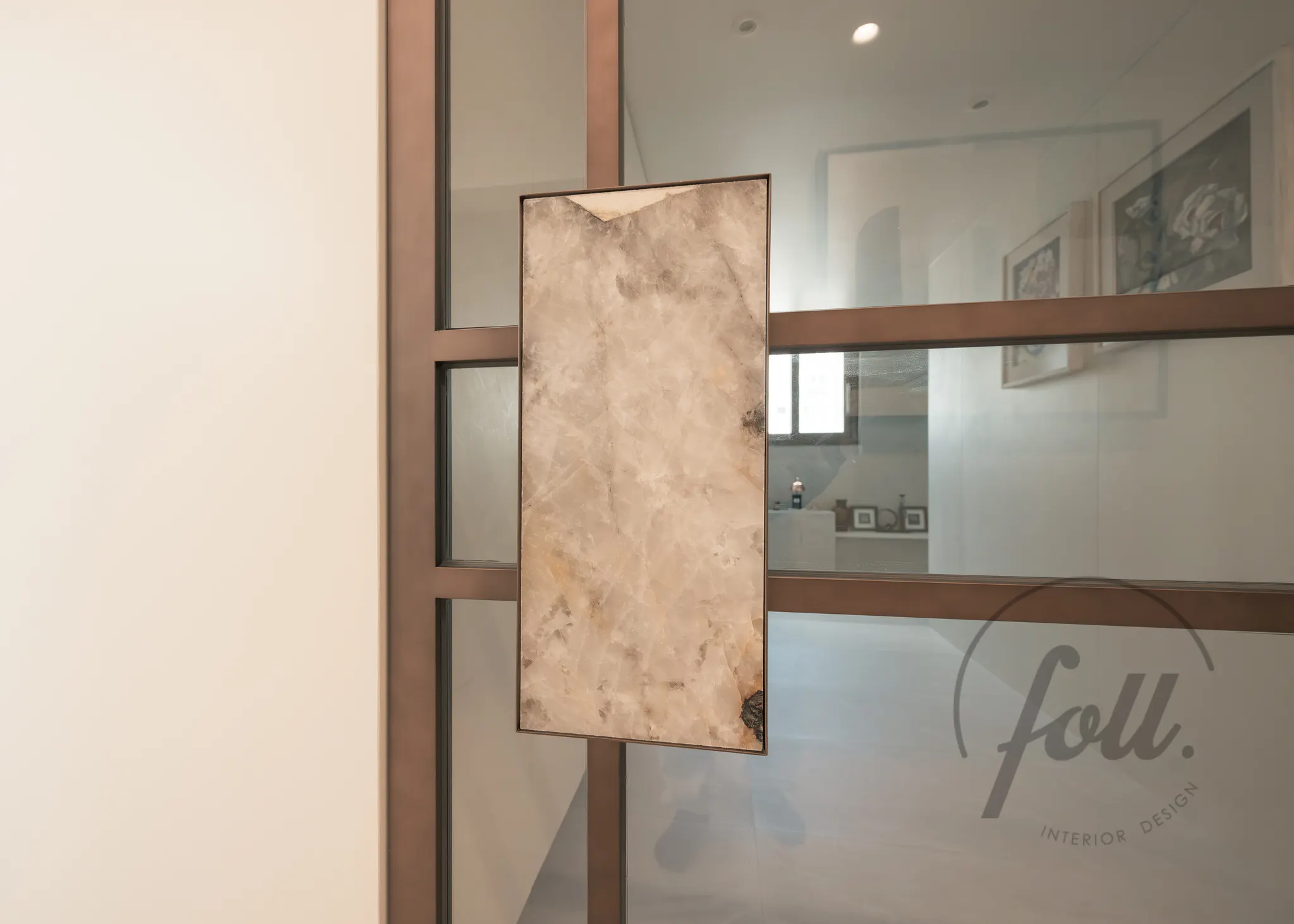 천연대리석 중문 손잡이