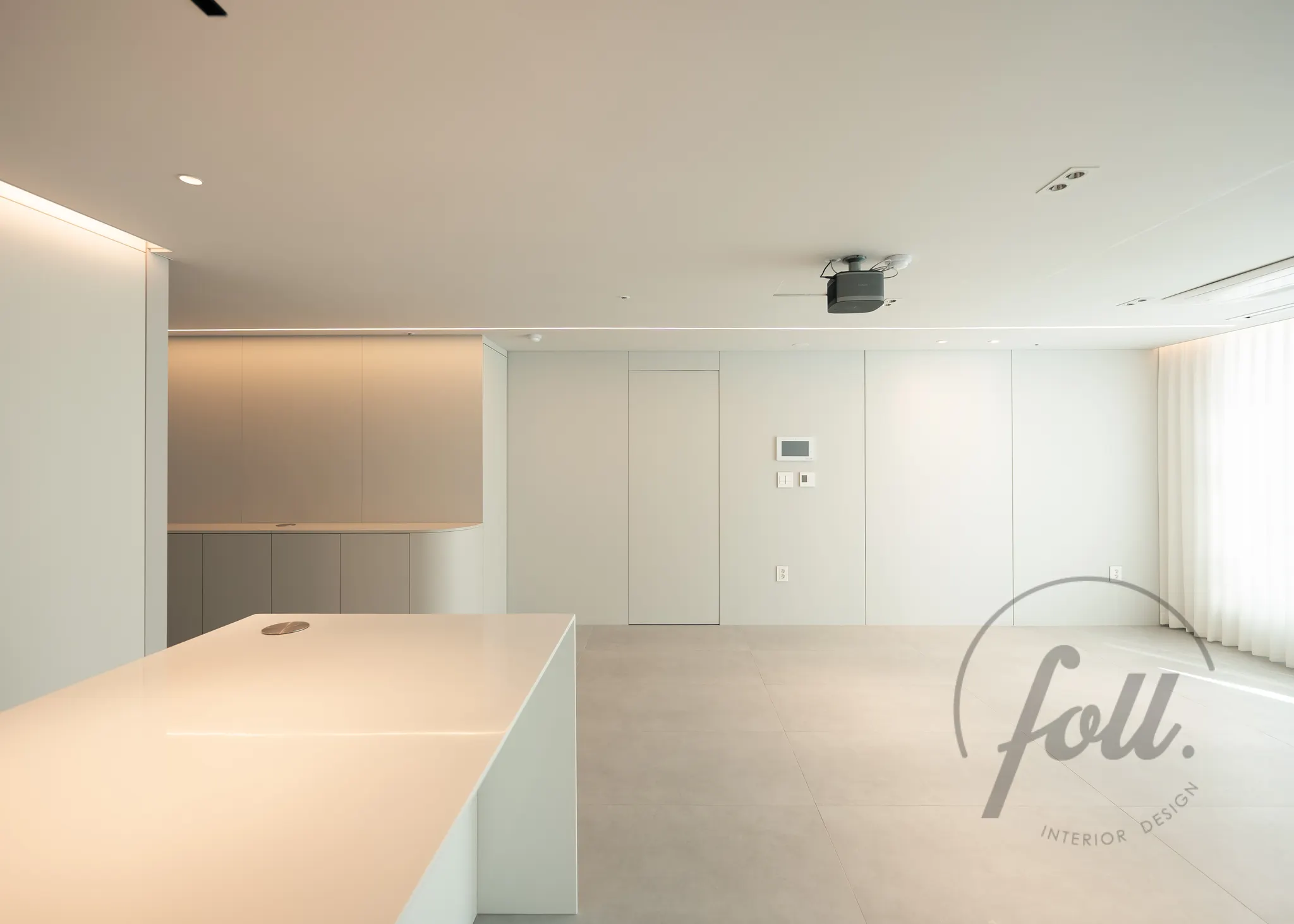 라인조명을 통한 아트월 거실 인테리어