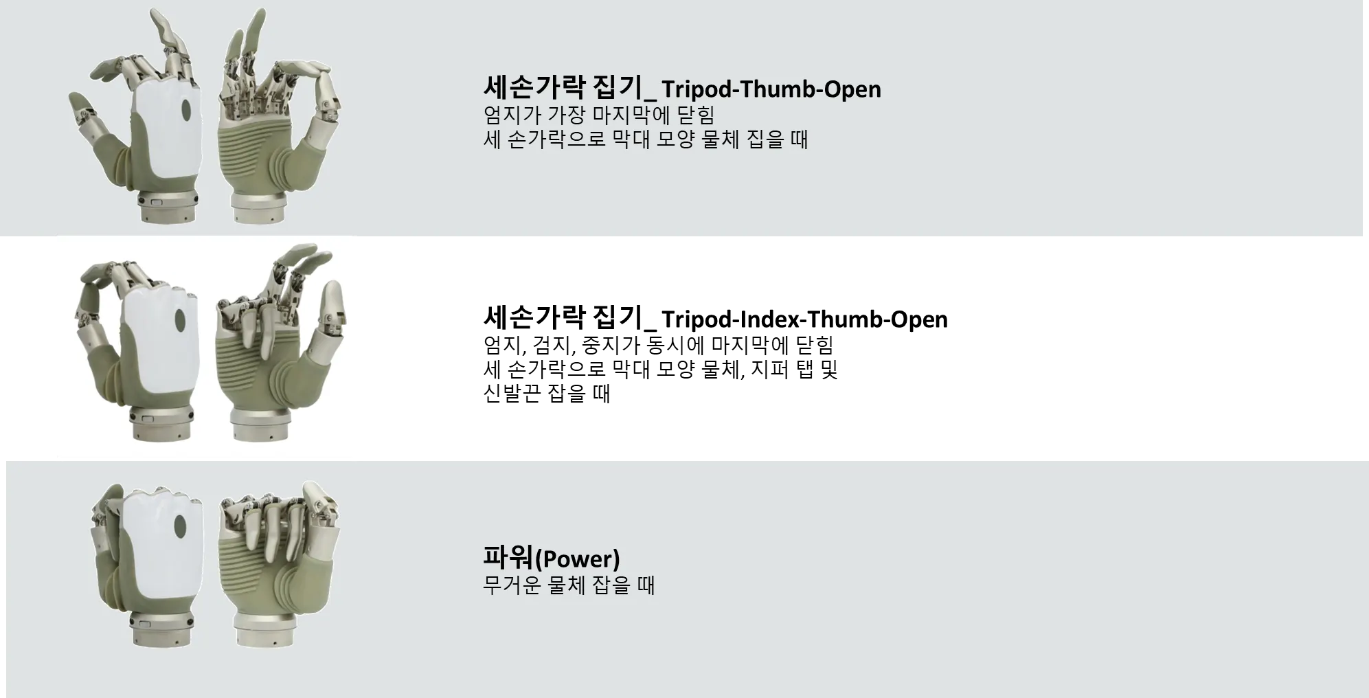 인공지능 근전도 전동의수(OHand) - 엄지 반대모드2 손동작