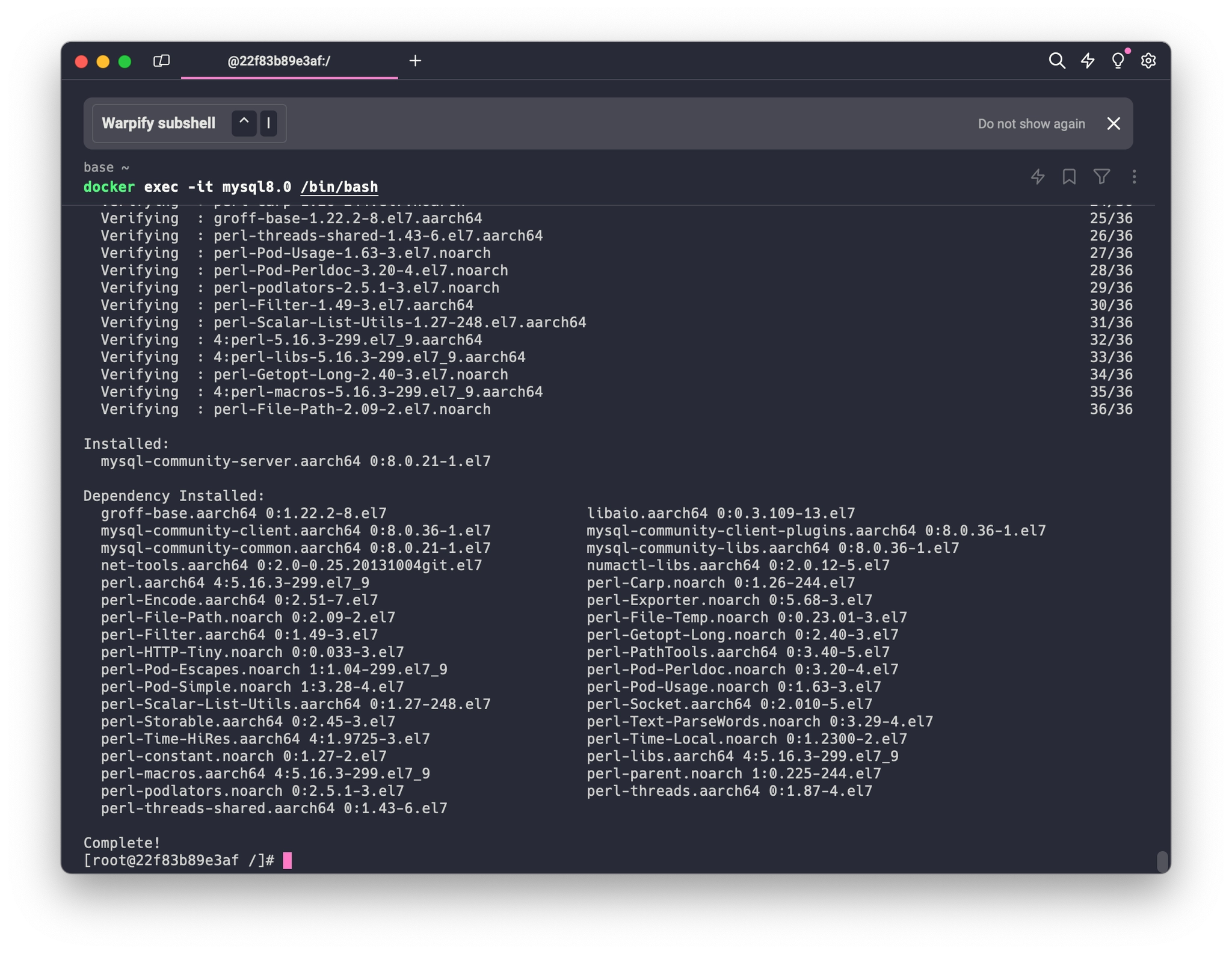 GPG Keys are configured as: file:///etc/pki/rpm-gpg/RPM-GPG-KEY-mysql