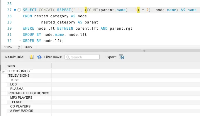 특정 지점의 하위 노드를 모두 가져오기